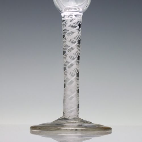 18TH CENTURY DOUBLE SERIES OPAQUE TWIST WINE GLASS C1760 - ADDITIONAL PHOTO 3