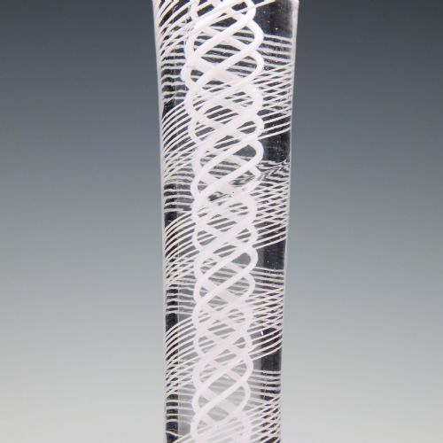 GEORGIAN RIB MOULDED OPAQUE TWIST WINE GLASS C1760 - ADDITIONAL PHOTO 4