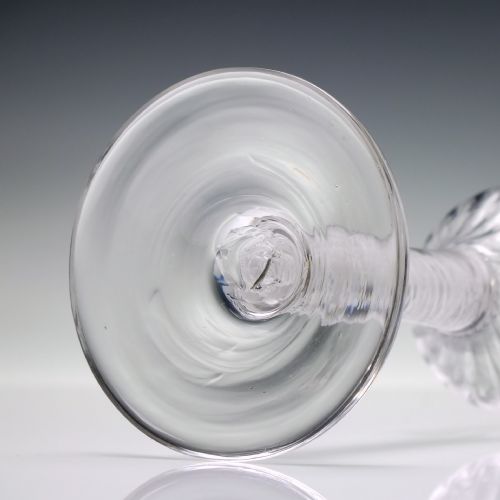 GEORGIAN RIB MOULDED OPAQUE TWIST WINE GLASS C1760 - ADDITIONAL PHOTO 7