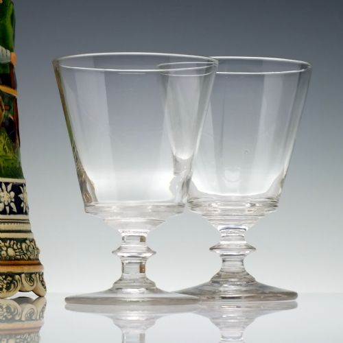 pair of 19th century bucket bowl glass rummers c1820 - CATEGORY: ANTIQUE GLASS - DATED GEORGIAN