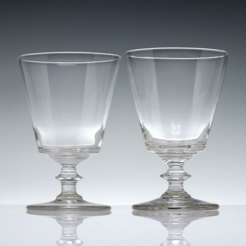 PAIR OF 19TH CENTURY BUCKET BOWL GLASS RUMMERS C1820 - ADDITIONAL PHOTO 1