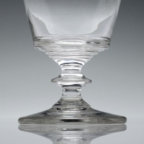 PAIR OF 19TH CENTURY BUCKET BOWL GLASS RUMMERS C1820 - ADDITIONAL PHOTO 2