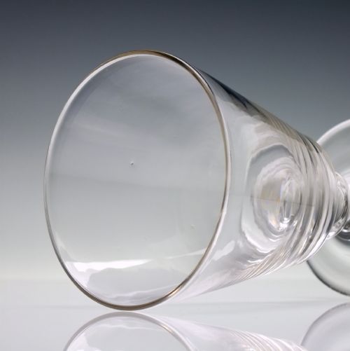 PAIR OF 19TH CENTURY BUCKET BOWL GLASS RUMMERS C1820 - ADDITIONAL PHOTO 4