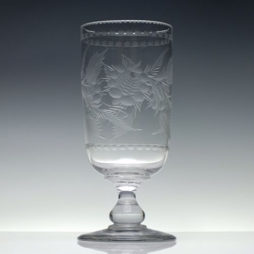 VICTORIAN ENGRAVED GLASS CELERY VASE C1850 - ADDITIONAL PHOTO 1