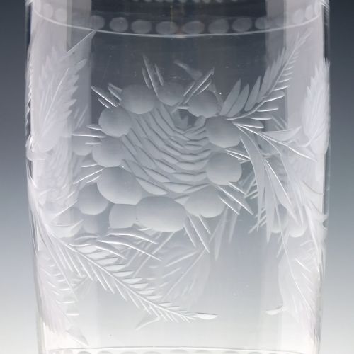 VICTORIAN ENGRAVED GLASS CELERY VASE C1850 - ADDITIONAL PHOTO 2