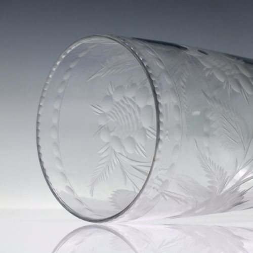 VICTORIAN ENGRAVED GLASS CELERY VASE C1850 - ADDITIONAL PHOTO 6