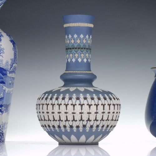 rare doulton lambeth vase by florence bowditch and annie horton 1883 - CATEGORY: ANTIQUE VASES - DATED VICTORIAN