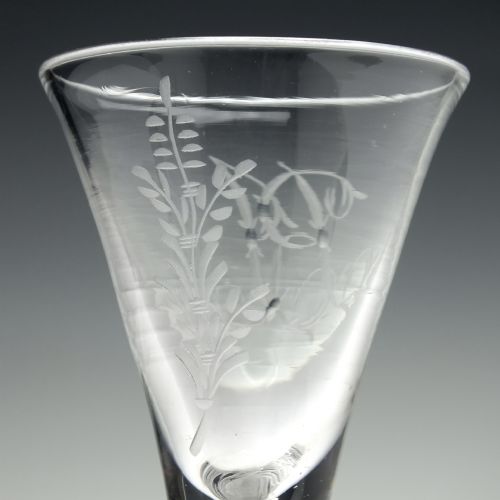 ENGRAVED GEORGIAN MULTI SPIRAL AIR TWIST DRAM GLASS C1750 - ADDITIONAL PHOTO 4