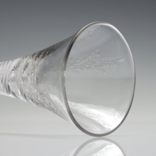 ENGRAVED GEORGIAN MULTI SPIRAL AIR TWIST DRAM GLASS C1750 - ADDITIONAL PHOTO 6