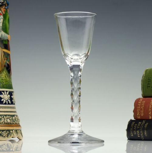 georgian facet cut dram glass c1780 - CATEGORY: ANTIQUE GLASS - DATED GEORGIAN