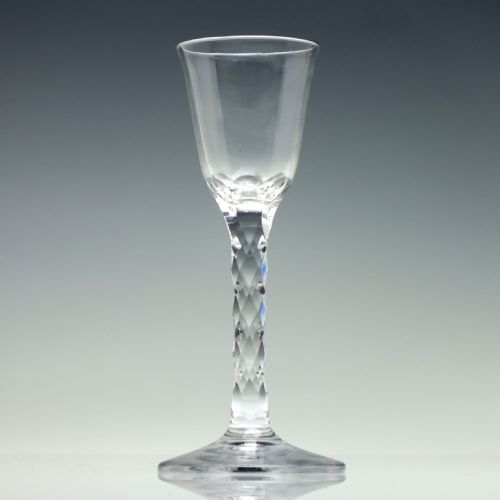 GEORGIAN FACET CUT DRAM GLASS C1780 - ADDITIONAL PHOTO 1