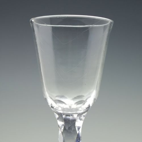 GEORGIAN FACET CUT DRAM GLASS C1780 - ADDITIONAL PHOTO 2