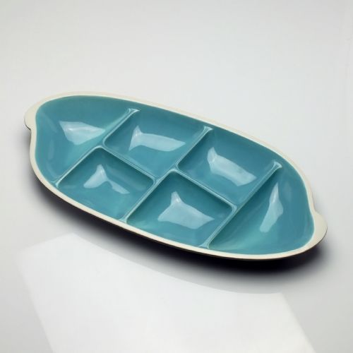 PILKINGTON'S ROYAL LANCASTRIAN HORS D'OEUVRE DISH DESIGNED BY MITZI SOLOMON CUNLIFFE C1950 - ADDITIONAL PHOTO 2