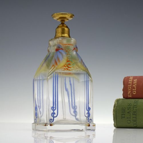 art deco french glass perfume bottle c1930 - CATEGORY: ANTIQUE GLASS - DATED 1930