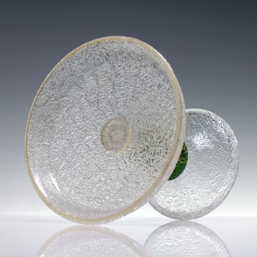 19TH CENTURY CRACKLE GLASS TAZZA WITH APPLIED SNAKE C1880 - ADDITIONAL PHOTO 5