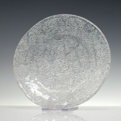 SIX 19TH CENTURY CRACKLE GLASS PLATES C1880 - ADDITIONAL PHOTO 3