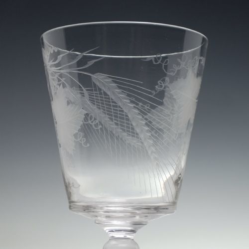 19TH CENTURY ENGRAVED GLASS SERVING RUMMER C1830 - ADDITIONAL PHOTO 3