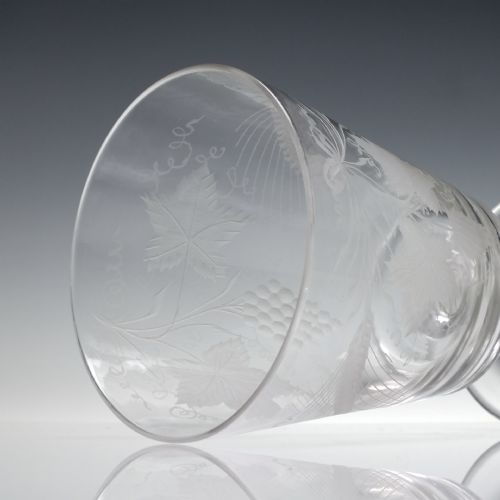 19TH CENTURY ENGRAVED GLASS SERVING RUMMER C1830 - ADDITIONAL PHOTO 10