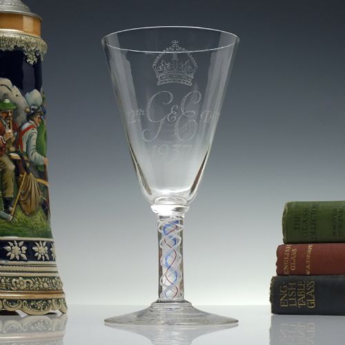 whitefriars commemorative george vi coronation goblet 1937 - CATEGORY: ANTIQUE GLASS - DATED 1930