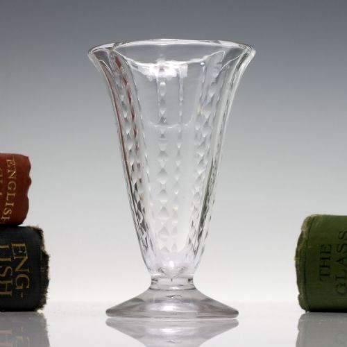 rib moulded notch cut georgian jelly glass c1780 - CATEGORY: ANTIQUE GLASS - DATED GEORGIAN