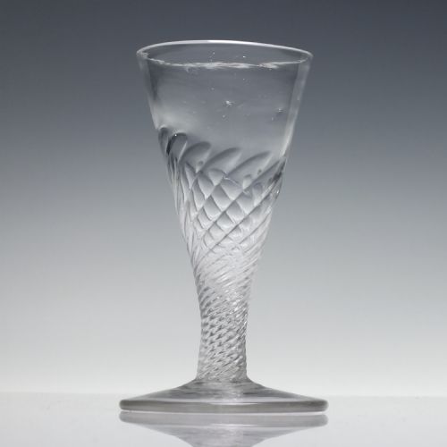 GEORGIAN HALFWRYTHEN ALE GLASS C1780 - ADDITIONAL PHOTO 1