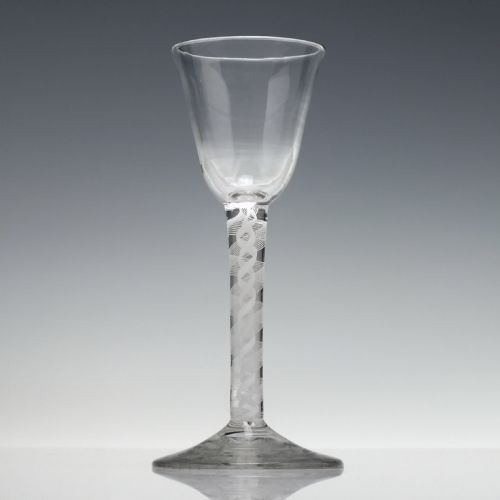 18TH CENTURY DOUBLE SERIES OPAQUE TWIST WINE GLASS C1760 - ADDITIONAL PHOTO 1