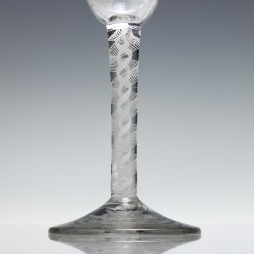 18TH CENTURY DOUBLE SERIES OPAQUE TWIST WINE GLASS C1760 - ADDITIONAL PHOTO 2