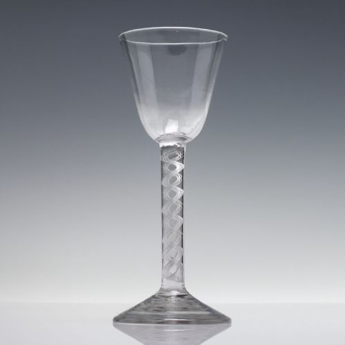 ANTIQUE GEORGIAN SINGLE SERIES AIR TWIST WINE GLASS C1750 - ADDITIONAL PHOTO 1