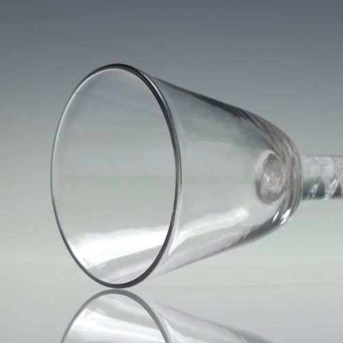 ANTIQUE GEORGIAN SINGLE SERIES AIR TWIST WINE GLASS C1750 - ADDITIONAL PHOTO 5