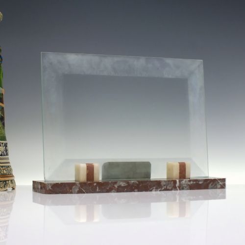 original art deco marble glass photo frame c1930 - CATEGORY: ANTIQUE GLASS - DATED 1930