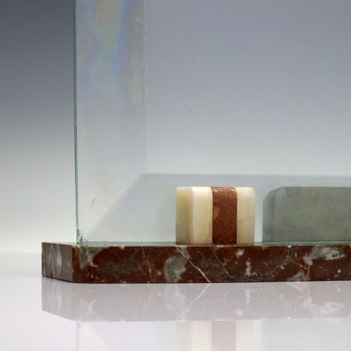 ORIGINAL ART DECO MARBLE GLASS PHOTO FRAME C1930 - ADDITIONAL PHOTO 3