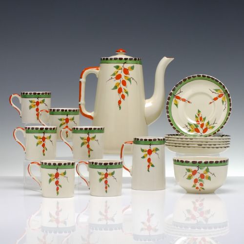 art nouveau bishop and stoner bisto coffee set c1900 - CATEGORY: ANTIQUE CERAMICS - DATED 1900