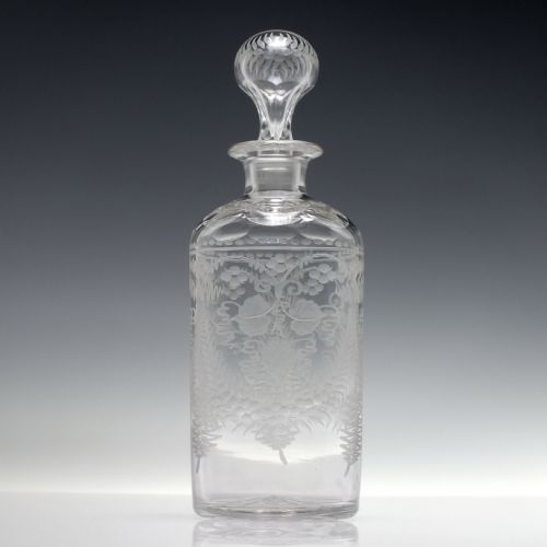 victorian engraved decanter c1870 - CATEGORY: ANTIQUE GLASS - DATED VICTORIAN