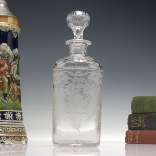 VICTORIAN ENGRAVED DECANTER C1870 - ADDITIONAL PHOTO 1
