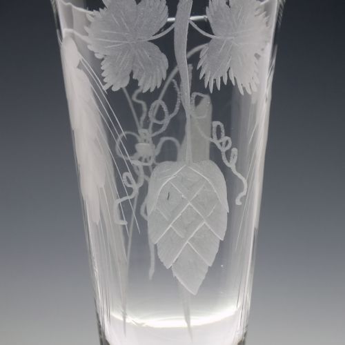 ENGRAVED 18TH CENTURY OPAQUE TWIST ALE GLASS C1760 - ADDITIONAL PHOTO 5