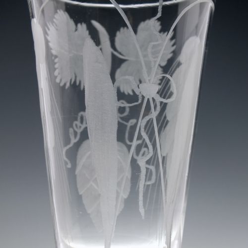 ENGRAVED 18TH CENTURY OPAQUE TWIST ALE GLASS C1760 - ADDITIONAL PHOTO 6