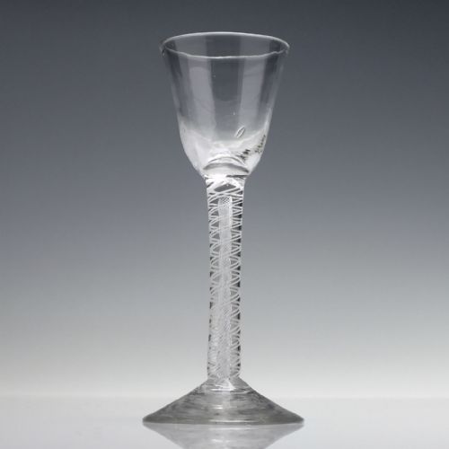 RARE 18TH CENTURY MIXED TWIST WINE GLASS C1760 - ADDITIONAL PHOTO 1