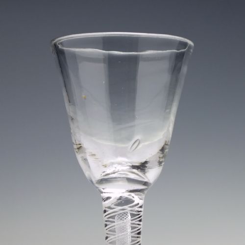 RARE 18TH CENTURY MIXED TWIST WINE GLASS C1760 - ADDITIONAL PHOTO 2