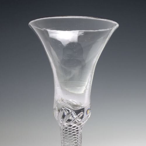 18TH CENTURY MULTI SPIRAL TWO PIECE AIR TWIST WINE GLASS C1750 - ADDITIONAL PHOTO 2