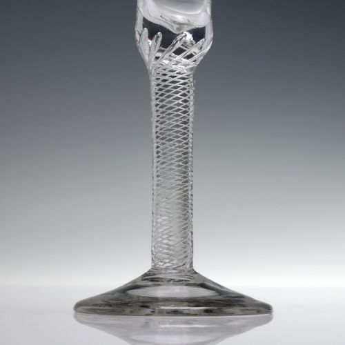 18TH CENTURY MULTI SPIRAL TWO PIECE AIR TWIST WINE GLASS C1750 - ADDITIONAL PHOTO 3