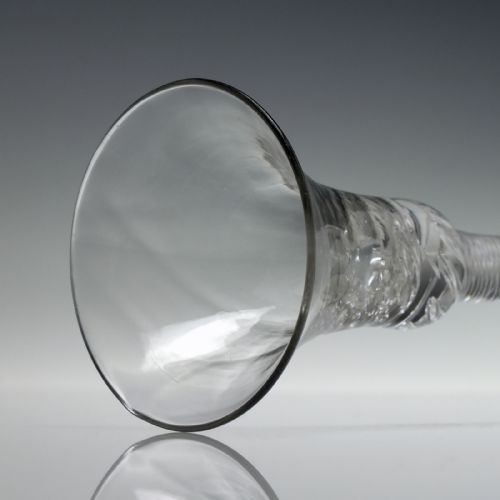 18TH CENTURY MULTI SPIRAL TWO PIECE AIR TWIST WINE GLASS C1750 - ADDITIONAL PHOTO 4