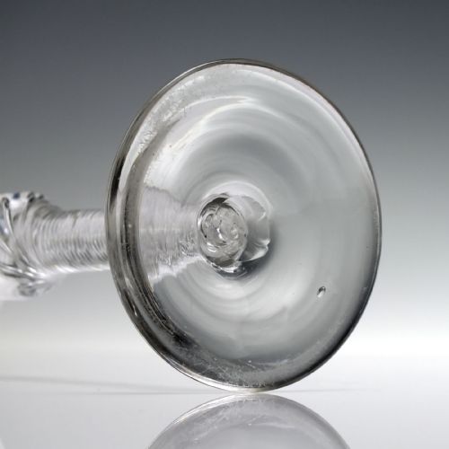 18TH CENTURY MULTI SPIRAL TWO PIECE AIR TWIST WINE GLASS C1750 - ADDITIONAL PHOTO 5
