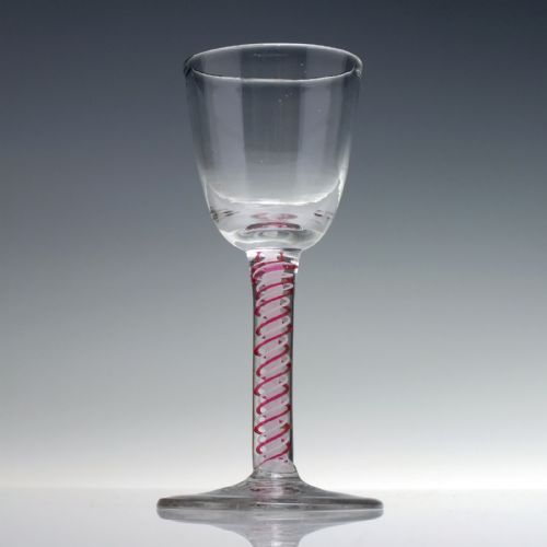 18TH CENTURY DUTCH COLOUR TWIST WINE GLASS C1760 - ADDITIONAL PHOTO 1