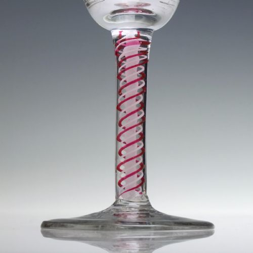 18TH CENTURY DUTCH COLOUR TWIST WINE GLASS C1760 - ADDITIONAL PHOTO 2