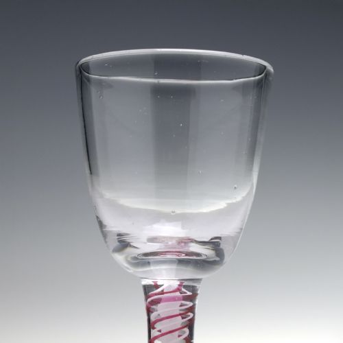 18TH CENTURY DUTCH COLOUR TWIST WINE GLASS C1760 - ADDITIONAL PHOTO 4
