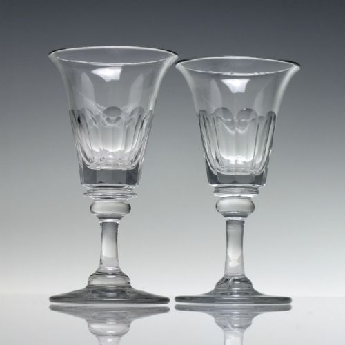 pair georgian regency wine glasses c1820 - CATEGORY: ANTIQUE GLASS - DATED GEORGIAN