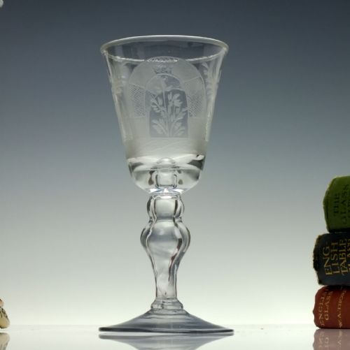 dutch engraved masonic wine goblet c1770 - CATEGORY: ANTIQUE GLASS - DATED 18TH CENTURY