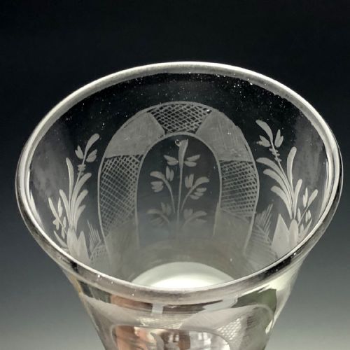 DUTCH ENGRAVED MASONIC WINE GOBLET C1770 - ADDITIONAL PHOTO 1