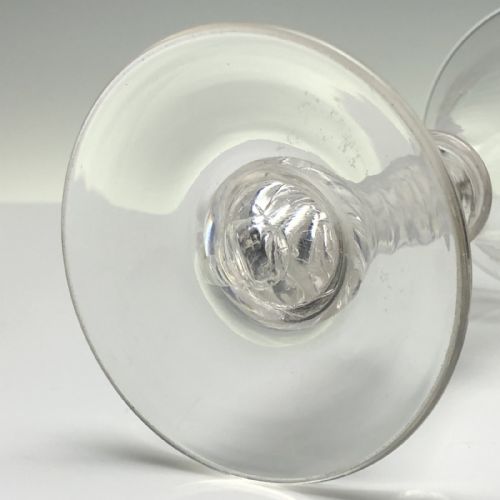 EDWARDIAN ENGRAVED AIR TWIST GOBLET C1910 - ADDITIONAL PHOTO 3