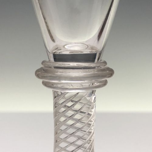 EDWARDIAN ENGRAVED AIR TWIST GOBLET C1910 - ADDITIONAL PHOTO 5